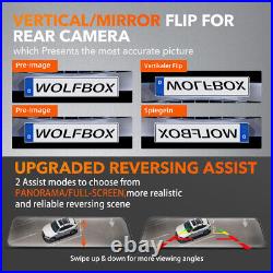 WOLFBOX Mirror Dash Cam Front and Rear 4K+2.5K Car Dash Camera Parking Monitor