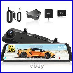 WOLFBOX Mirror Dash Cam G900 4K+2.5K Front and Rear Cam Camera with Hardwire Kit