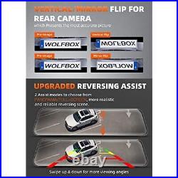 WOLFBOX Mirror Rear View Camera Dash Cam Front and Rear 4K+2.5K Free 32GB Card