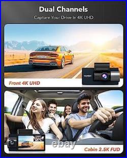 WOLFBOX i17 Dash Cam Front Inside Rear Camera 4K+1080P+1080P Wifi Car Monitor