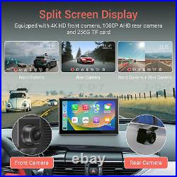 Wireless CarPlay Android Auto Dash Cam 7 Inch 4.0K UHD Front & Rear Camera Voice