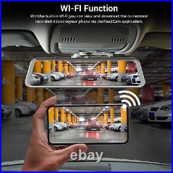 XGODY 12'' Mirror Dash Cam 4K GPS WIFI Car Recorder Reversing Camera Front Rear