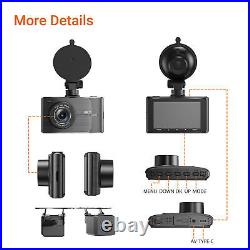 XGODY 3 4K+1080P Front Rear Camera Dash Cam WithWIFI GPS G-Sensor Night Vision