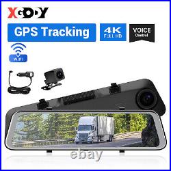 XGODY 4K+1080P 12 Dash Cam Car Voice Control WIFI Fit App GPS Front Rear Camera