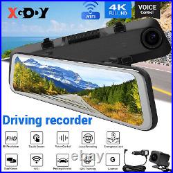 XGODY Dash Cam Mirror 12 3840p Car DVR Dual Lens Front and Rear Camera G-sensor